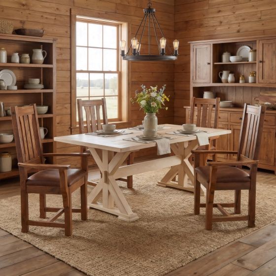 Barn Wood Dining Chair: Some lifestyle images are created with AI for visualization purposes. Crafted from natural solid wood, each piece is unique and will vary.