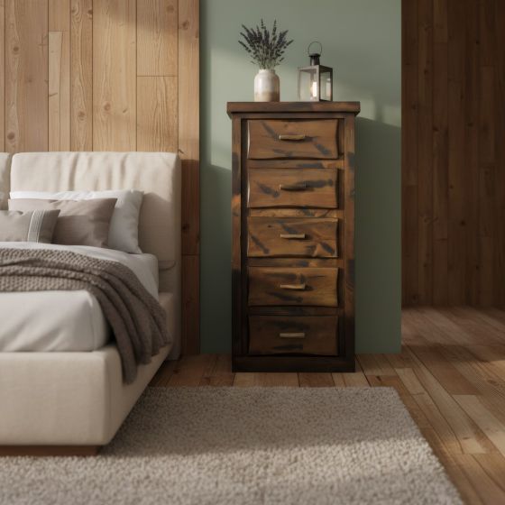 Drawer Lingerie Chest: Some lifestyle images are created with AI for visualization purposes. Crafted from natural solid wood, each piece is unique and will vary.