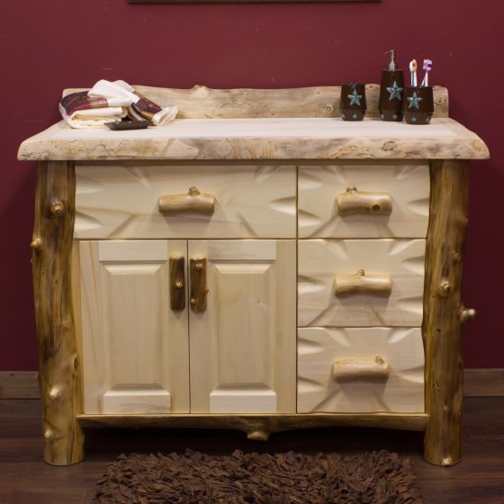 Yellowstone Aspen Log Vanity