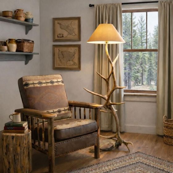 Rustic Lamps: Some lifestyle images are created with AI for visualization purposes. Crafted from natural solid wood, each piece is unique and will vary.