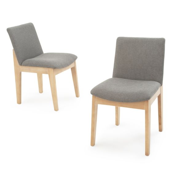Austere Oak Upholstered Dining Chair - Flannel Grey Fabric
