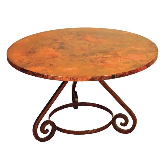 Aztec Hammered Copper Round Dining Table