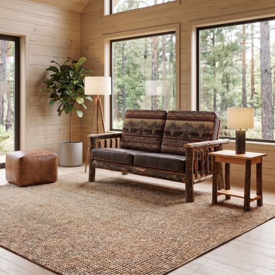 Hickory End Table: Some lifestyle images are created with AI for visualization purposes. Crafted from natural solid wood, each piece is unique and will vary.
