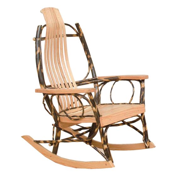 7 slat flat arm hickory rocker