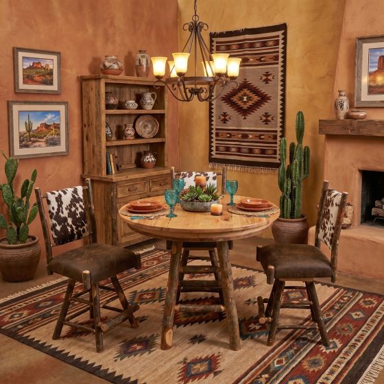 Hickory Table: Some lifestyle images are created with AI for visualization purposes. Crafted from natural solid wood, each piece is unique and will vary.