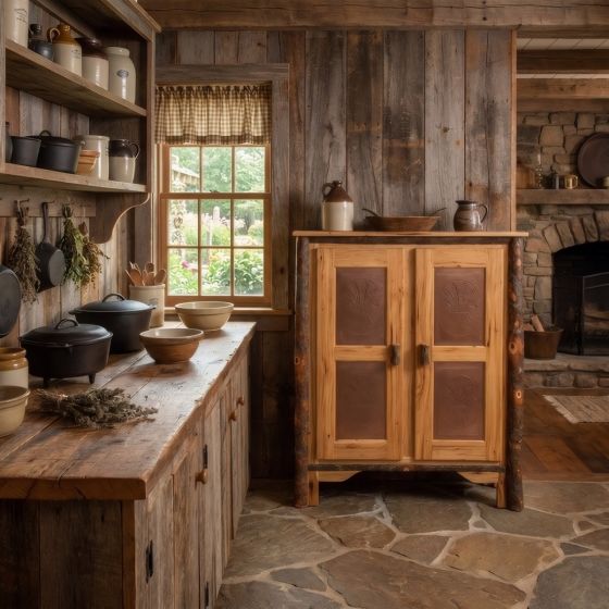Pie Safe: Some lifestyle images are created with AI for visualization purposes. Crafted from natural solid wood, each piece is unique and will vary.