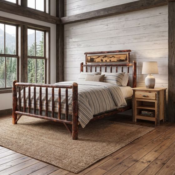 Rustic Hickory Log Bedroom Furniture