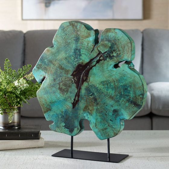 Bahati Blue Wood Sculpture