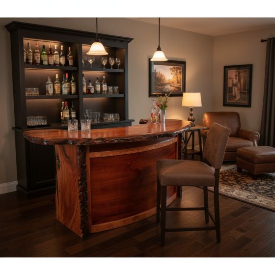 Solid Wood Bar: Some lifestyle images are created with AI for visualization purposes. Crafted from natural solid wood, each piece is unique and will vary.