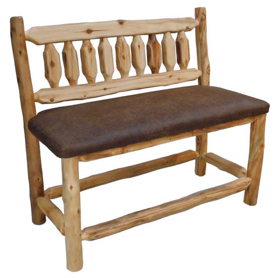 Beartooth Aspen Timberland Pub Chair Bench - 48" - Natural Log