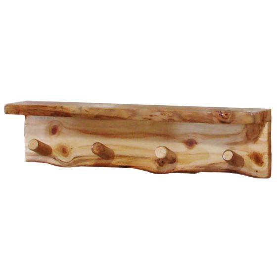 Beartooth Aspen Wall Shelf Coat Rack - 36" - Wild Panel & Natural Log