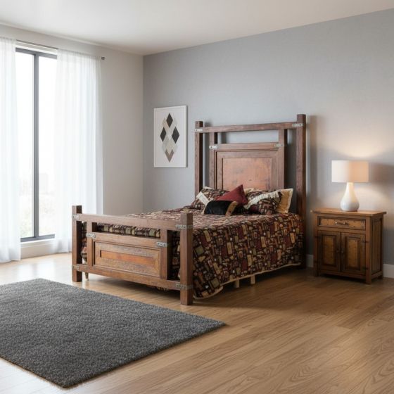 Copper Bed: Some lifestyle images are created with AI for visualization purposes. Crafted from natural solid wood, each piece is unique and will vary.