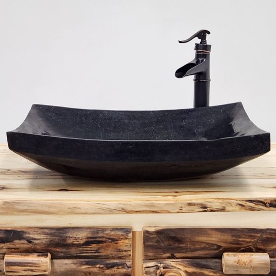 Black Arc Stone Sink