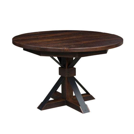Bordon Barn Wood Pedestal Dining Table - Tavern Finish