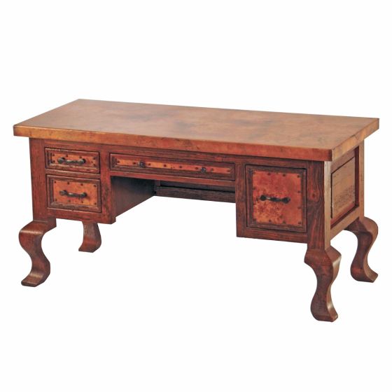 Bowie Hammered Copper Desk - Back View
