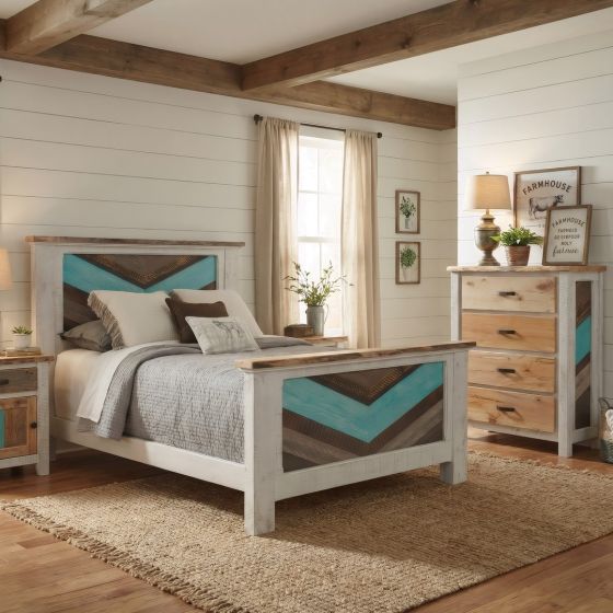 Rustic Cottage Bed: Some lifestyle images are created with AI for visualization purposes. Crafted from natural solid wood, each piece is unique and will vary.