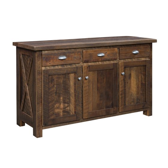 Buxton Barn Wood 3 Drawer Reclaimed Buffet - Glaze #3 Finish