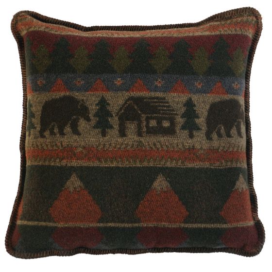 Cabin Bear Decor Pillow