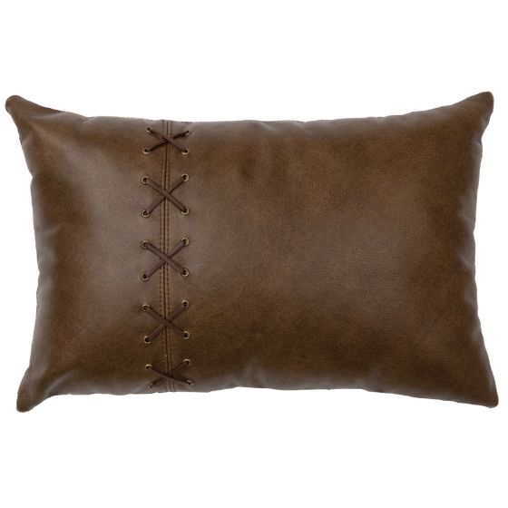 Caribou Leather X Stitch Decor Pillow