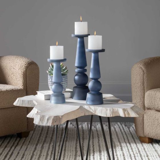 Cassiopeia Midnight Blue Candleholders