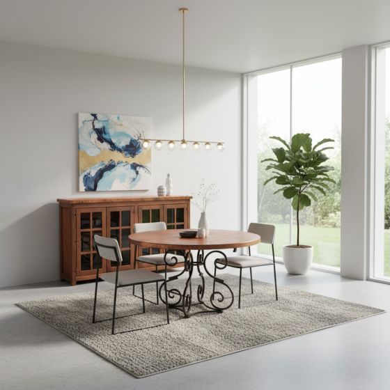 Copper Sideboard: Some lifestyle images are created with AI for visualization purposes. Crafted from natural solid wood, each piece is unique and will vary.