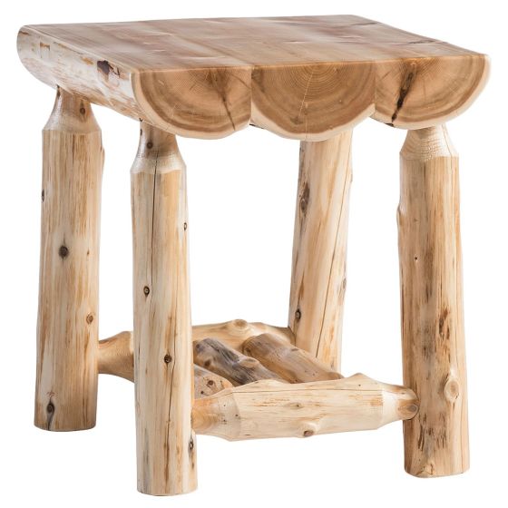 Cedar Lake Half Log End Table