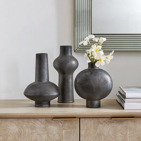 Charcoal Bloom Indoor-Outdoor Vase Set