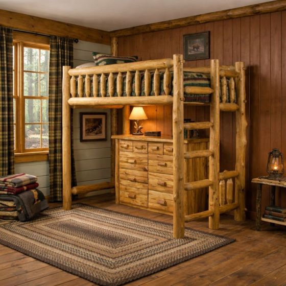 Loft Bed: Some lifestyle images are created with AI for visualization purposes. Crafted from natural solid wood, each piece is unique and will vary.