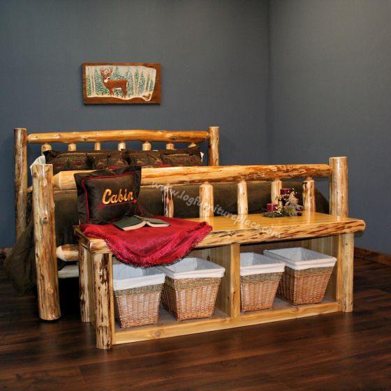 Cedar Lake Cabin Log Foot Bench