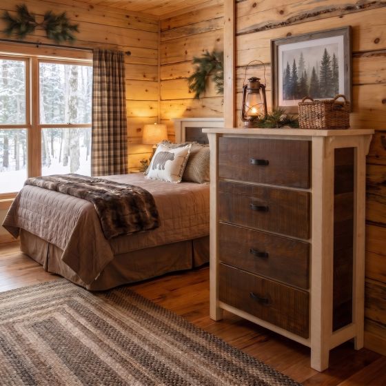 Rustic Chest Of Drawers: Some lifestyle images are created with AI for visualization purposes. Crafted from natural solid wood, each piece is unique and will vary.