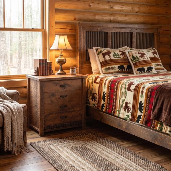 Barnwood Chest Of Drawers: Some lifestyle images are created with AI for visualization purposes. Crafted from natural solid wood, each piece is unique and will vary.
