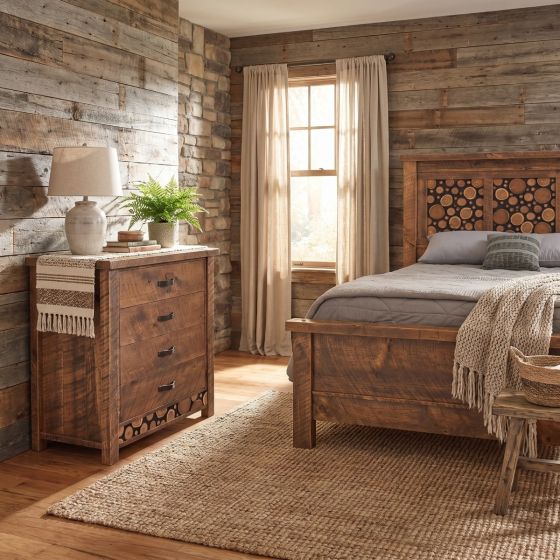 Barnwood Chest Of Drawers: Some lifestyle images are created with AI for visualization purposes. Crafted from natural solid wood, each piece is unique and will vary.