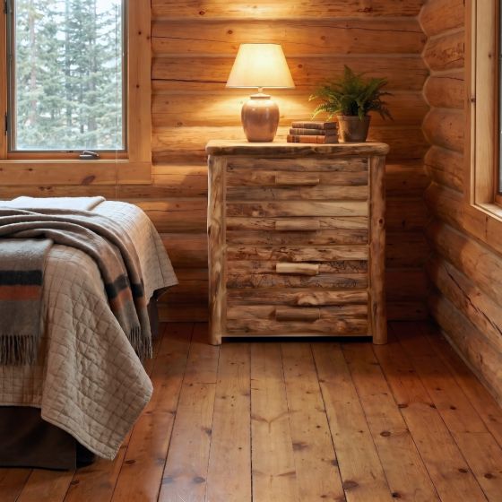 Aspen Chest of Drawers: Some lifestyle images are created with AI for visualization purposes. Crafted from natural solid wood, each piece is unique and will vary.