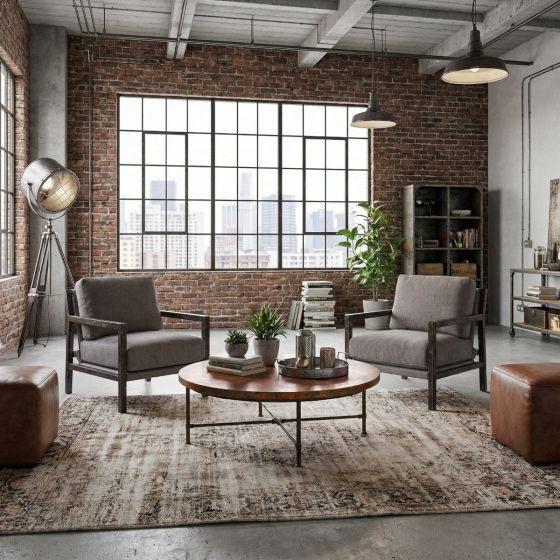 Modern Copper Coffee Table: Some lifestyle images are created with AI for visualization purposes. Crafted from natural solid wood, each piece is unique and will vary.