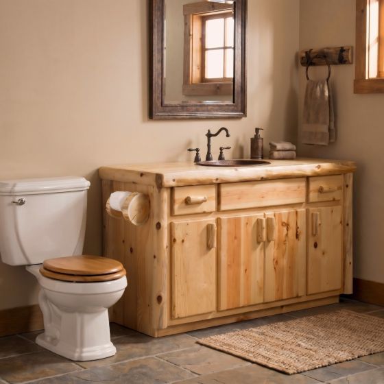 Toilet Paper Holder: Some lifestyle images are created with AI for visualization purposes. Crafted from natural solid wood, each piece is unique and will vary.