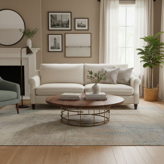 Modern Coffee Table: Some lifestyle images are created with AI for visualization purposes. Crafted from natural solid wood, each piece is unique and will vary.