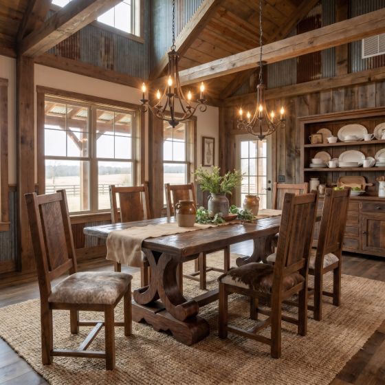 Upholstered Dining Chair: Some lifestyle images are created with AI for visualization purposes. Crafted from natural solid wood, each piece is unique and will vary.