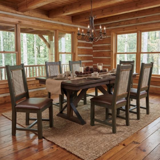 Farmhouse Dining Chair: Some lifestyle images are created with AI for visualization purposes. Crafted from natural solid wood, each piece is unique and will vary.