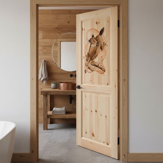 Hand Carved Interior Doors: Some lifestyle images are created with AI for visualization purposes. Crafted from natural solid wood, each piece is unique and will vary.