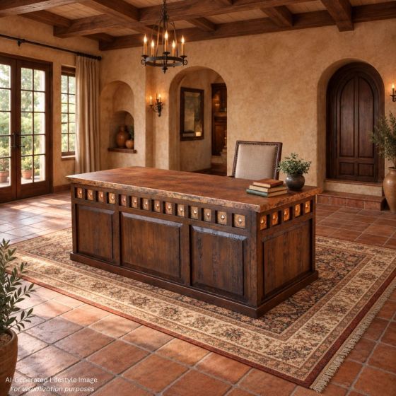 Copper Desk: This image was generated or modified using AI for visualization purposes.