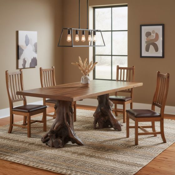Dining Table: Some lifestyle images are created with AI for visualization purposes. Crafted from natural solid wood, each piece is unique and will vary.