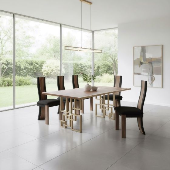 Reclaimed Wood Dining Table: Some lifestyle images are created with AI for visualization purposes. Crafted from natural solid wood, each piece is unique and will vary.