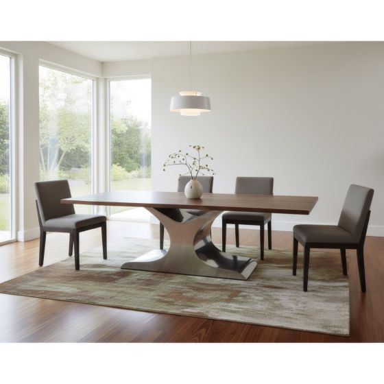 Modern Gathering Table: Some lifestyle images are created with AI for visualization purposes. Crafted from natural solid wood, each piece is unique and will vary.