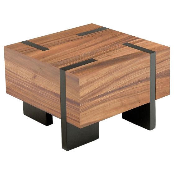 Ebony Mahogany & Golden Walnut Modern Chic End Table