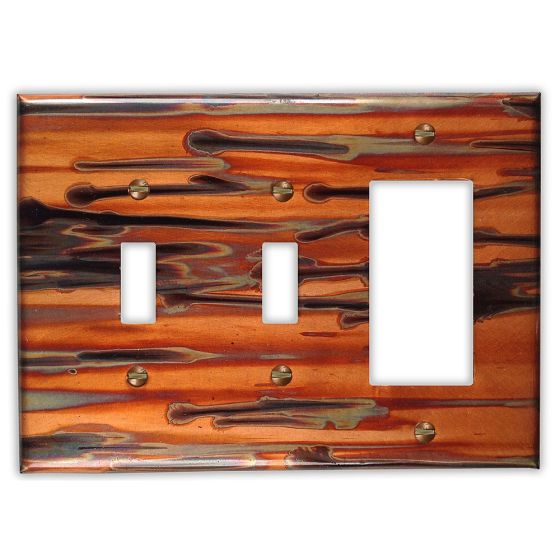 Enchantment Horizontal 2 Toggle 1 Rocker/GFI Copper Switch Plate