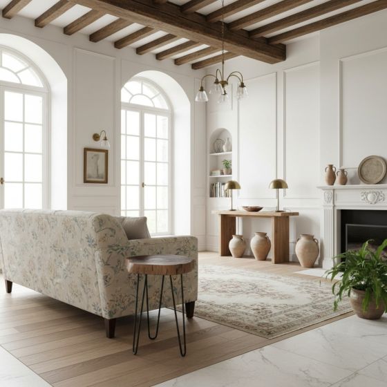 Mid-Century Modern Décor: Some lifestyle images are created with AI for visualization purposes. Crafted from natural solid wood, each piece is unique and will vary.