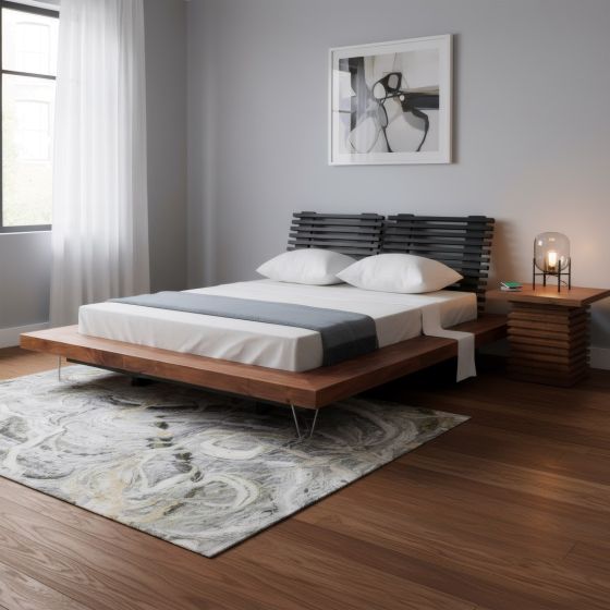 Modern End Table: Some lifestyle images are created with AI for visualization purposes. Crafted from natural solid wood, each piece is unique and will vary.
