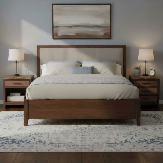 Wood End Table: Some lifestyle images are created with AI for visualization purposes. Crafted from natural solid wood, each piece is unique and will vary.