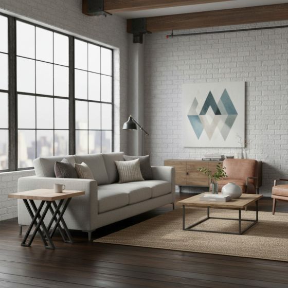Modern silhouette end table: Some lifestyle images are created with AI for visualization purposes. Crafted from natural solid wood, each piece is unique and will vary.