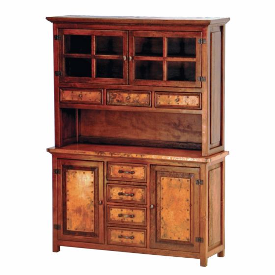 Francisco Hammered Copper 2 Door 4 Drawer Buffet & Hutch